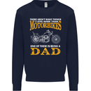Being a Dad Biker Motorcycle Motorbike Mens Sweatshirt Jumper Navy Blue