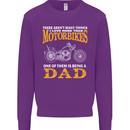 Being a Dad Biker Motorcycle Motorbike Mens Sweatshirt Jumper Purple