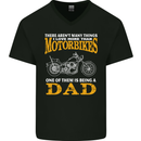 Being a Dad Biker Motorcycle Motorbike Mens V-Neck Cotton T-Shirt Black