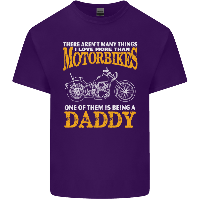 Being a Daddy Biker Motorcycle Motorbike Mens Cotton T-Shirt Tee Top Purple