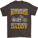 Being a Daddy Biker Motorcycle Motorbike Mens T-Shirt Cotton Gildan Dark Chocolate
