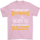 Being a Daddy Biker Motorcycle Motorbike Mens T-Shirt Cotton Gildan Light Pink