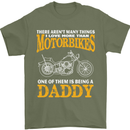 Being a Daddy Biker Motorcycle Motorbike Mens T-Shirt Cotton Gildan Military Green