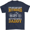 Being a Daddy Biker Motorcycle Motorbike Mens T-Shirt Cotton Gildan Navy Blue