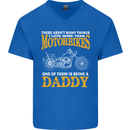 Being a Daddy Biker Motorcycle Motorbike Mens V-Neck Cotton T-Shirt Royal Blue