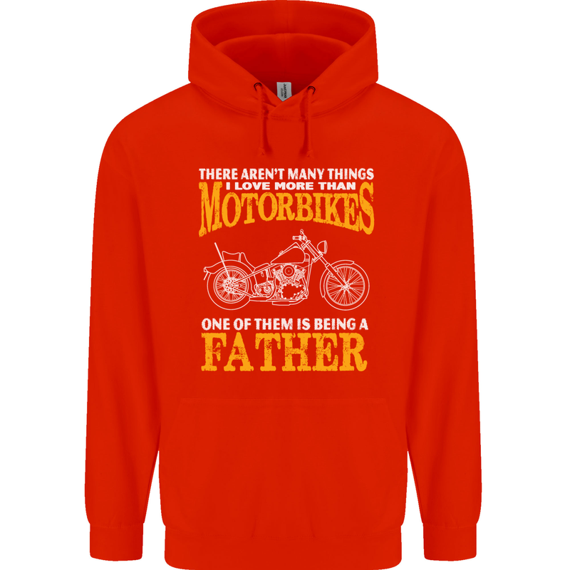 Being a Father Biker Motorcycle Motorbike Mens 80% Cotton Hoodie Bright Red