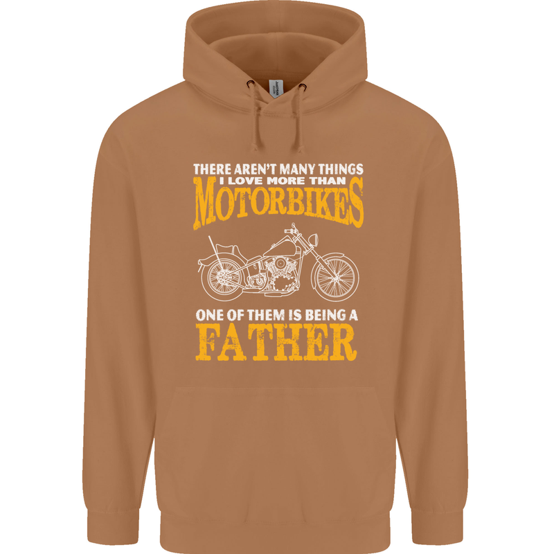 Being a Father Biker Motorcycle Motorbike Mens 80% Cotton Hoodie Caramel Latte