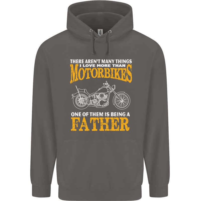 Being a Father Biker Motorcycle Motorbike Mens 80% Cotton Hoodie Charcoal
