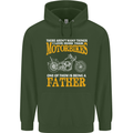 Being a Father Biker Motorcycle Motorbike Mens 80% Cotton Hoodie Forest Green