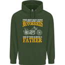Being a Father Biker Motorcycle Motorbike Mens 80% Cotton Hoodie Forest Green