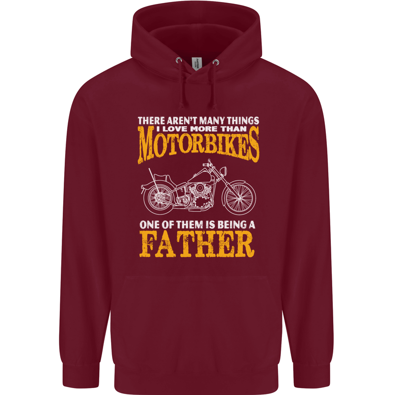 Being a Father Biker Motorcycle Motorbike Mens 80% Cotton Hoodie Maroon