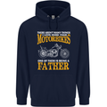 Being a Father Biker Motorcycle Motorbike Mens 80% Cotton Hoodie Navy Blue
