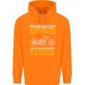 Being a Father Biker Motorcycle Motorbike Mens 80% Cotton Hoodie Orange