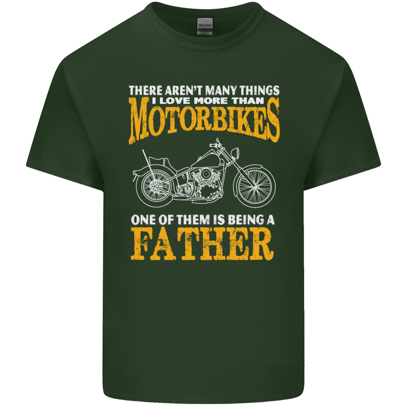 Being a Father Biker Motorcycle Motorbike Mens Cotton T-Shirt Tee Top Forest Green