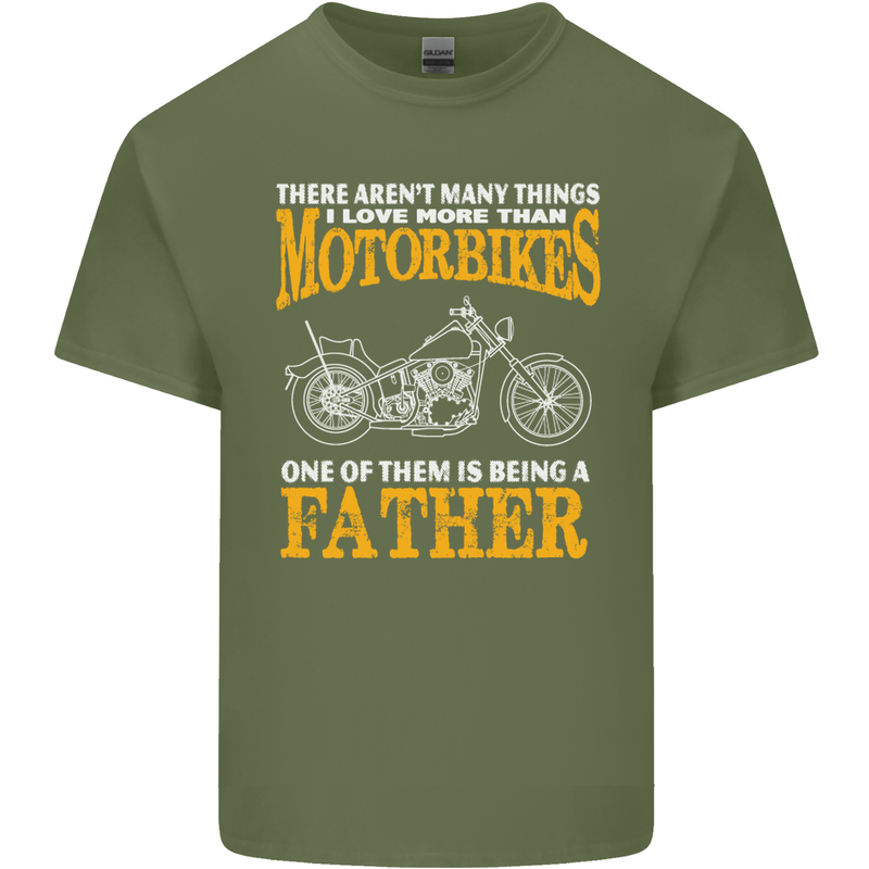 Being a Father Biker Motorcycle Motorbike Mens Cotton T-Shirt Tee Top Military Green