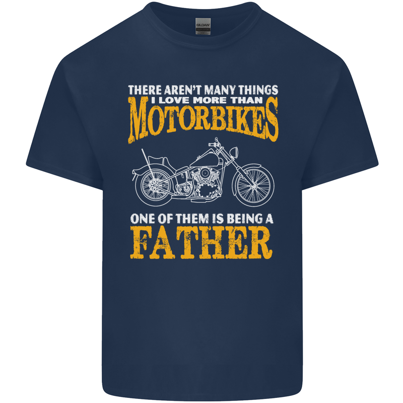 Being a Father Biker Motorcycle Motorbike Mens Cotton T-Shirt Tee Top Navy Blue