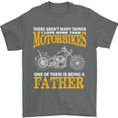 Being a Father Biker Motorcycle Motorbike Mens T-Shirt Cotton Gildan Charcoal