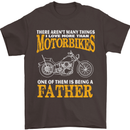 Being a Father Biker Motorcycle Motorbike Mens T-Shirt Cotton Gildan Dark Chocolate