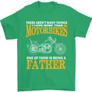 Being a Father Biker Motorcycle Motorbike Mens T-Shirt Cotton Gildan Irish Green