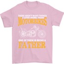 Being a Father Biker Motorcycle Motorbike Mens T-Shirt Cotton Gildan Light Pink