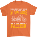 Being a Father Biker Motorcycle Motorbike Mens T-Shirt Cotton Gildan Orange