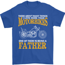 Being a Father Biker Motorcycle Motorbike Mens T-Shirt Cotton Gildan Royal Blue