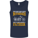 Being a Father Biker Motorcycle Motorbike Mens Vest Tank Top Navy Blue