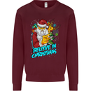 Believe in Christmas Funny Santa Xmas Mens Sweatshirt Jumper Maroon