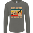 Best Cat Dad Ever Funny Father's Day Mens Long Sleeve T-Shirt Charcoal