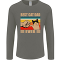 Best Cat Dad Ever Funny Father's Day Mens Long Sleeve T-Shirt Charcoal