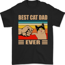 Best Cat Dad Ever Funny Father's Day Mens T-Shirt 100% Cotton Black