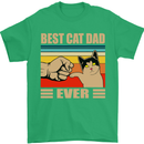 Best Cat Dad Ever Funny Father's Day Mens T-Shirt 100% Cotton Irish Green