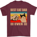 Best Cat Dad Ever Funny Father's Day Mens T-Shirt 100% Cotton Maroon