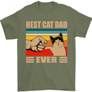 Best Cat Dad Ever Funny Father's Day Mens T-Shirt 100% Cotton Military Green