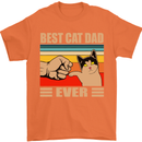 Best Cat Dad Ever Funny Father's Day Mens T-Shirt 100% Cotton Orange