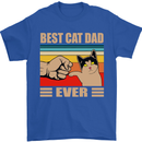 Best Cat Dad Ever Funny Father's Day Mens T-Shirt 100% Cotton Royal Blue