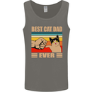 Best Cat Dad Ever Funny Father's Day Mens Vest Tank Top Charcoal