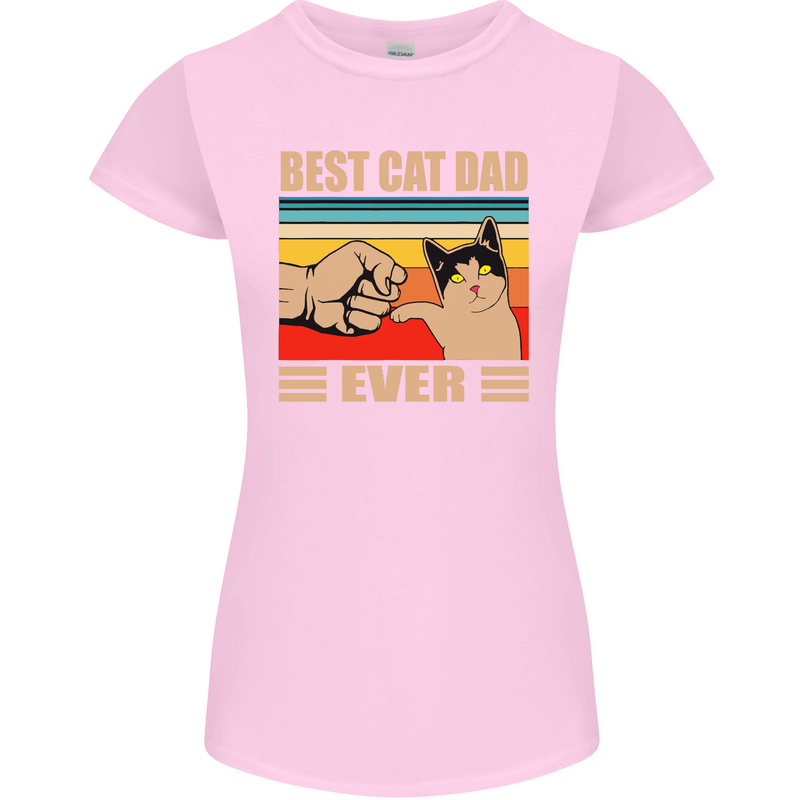 Best Cat Dad Ever Funny Father's Day Womens Petite Cut T-Shirt Light Pink