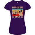 Best Cat Dad Ever Funny Father's Day Womens Petite Cut T-Shirt Purple
