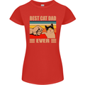 Best Cat Dad Ever Funny Father's Day Womens Petite Cut T-Shirt Red