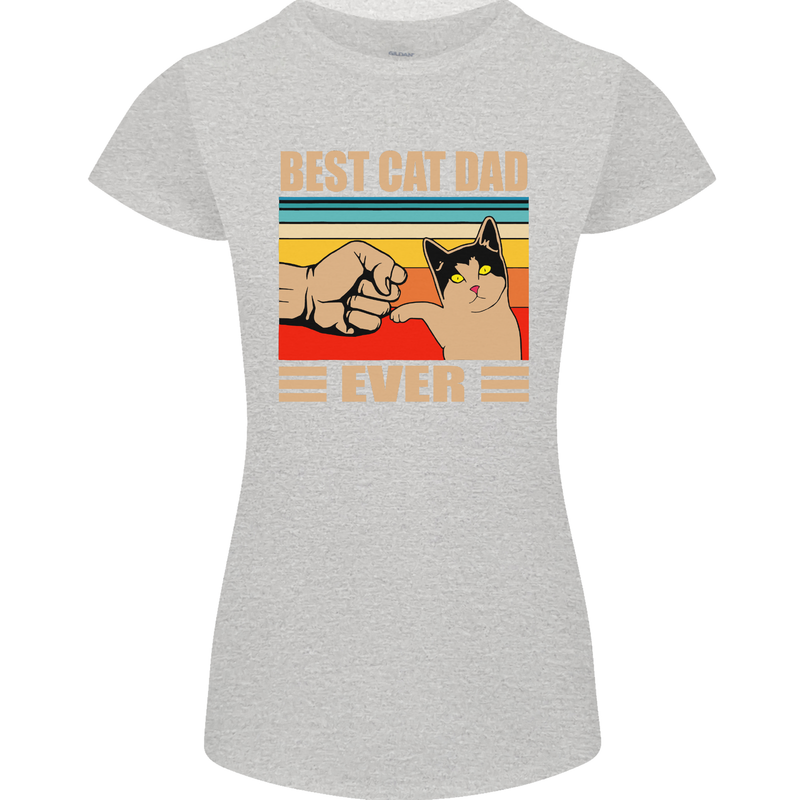 Best Cat Dad Ever Funny Father's Day Womens Petite Cut T-Shirt Sports Grey