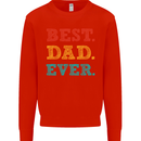 Best Dad Ever Fathers Day Gift Present Mens Sweatshirt Jumper Bright Red