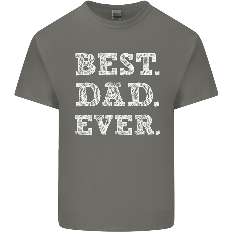 Best Dad Ever Fathers Day Present Gift Mens Cotton T-Shirt Tee Top Charcoal
