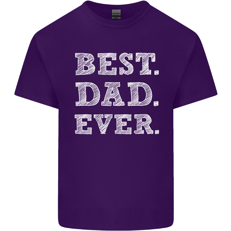 Best Dad Ever Fathers Day Present Gift Mens Cotton T-Shirt Tee Top Purple