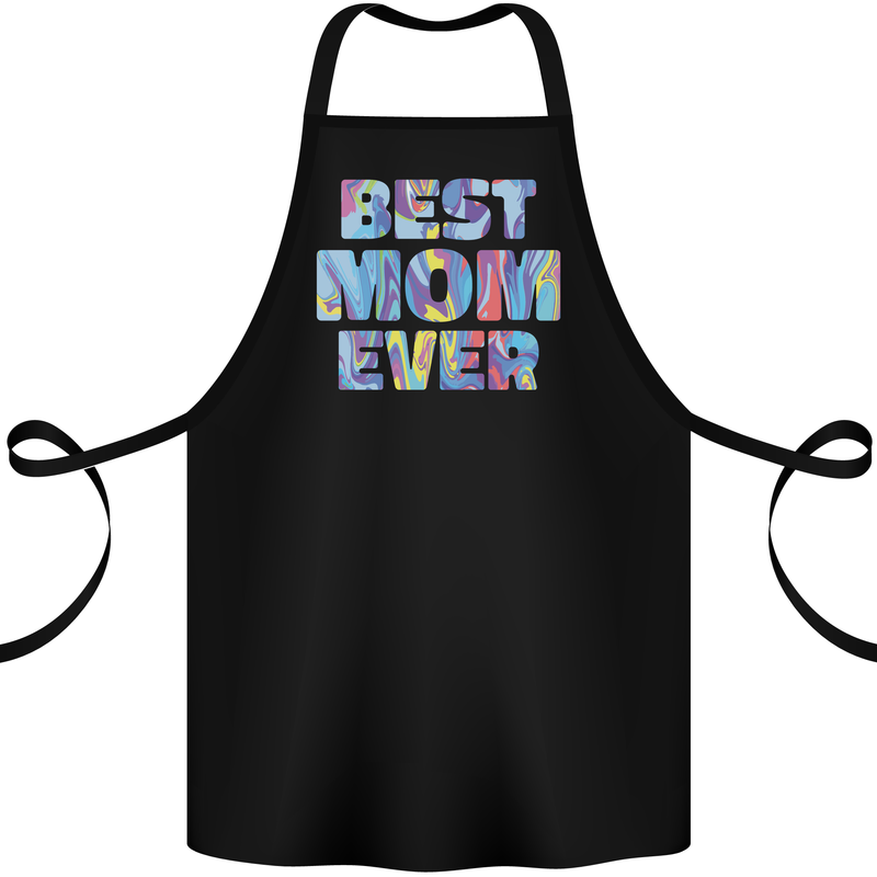 Best Mom Ever Tie Died Effect Mother's Day Cotton Apron 100% Organic Black