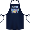 Best Mom Ever Tie Died Effect Mother's Day Cotton Apron 100% Organic Navy Blue
