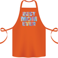 Best Mom Ever Tie Died Effect Mother's Day Cotton Apron 100% Organic Orange