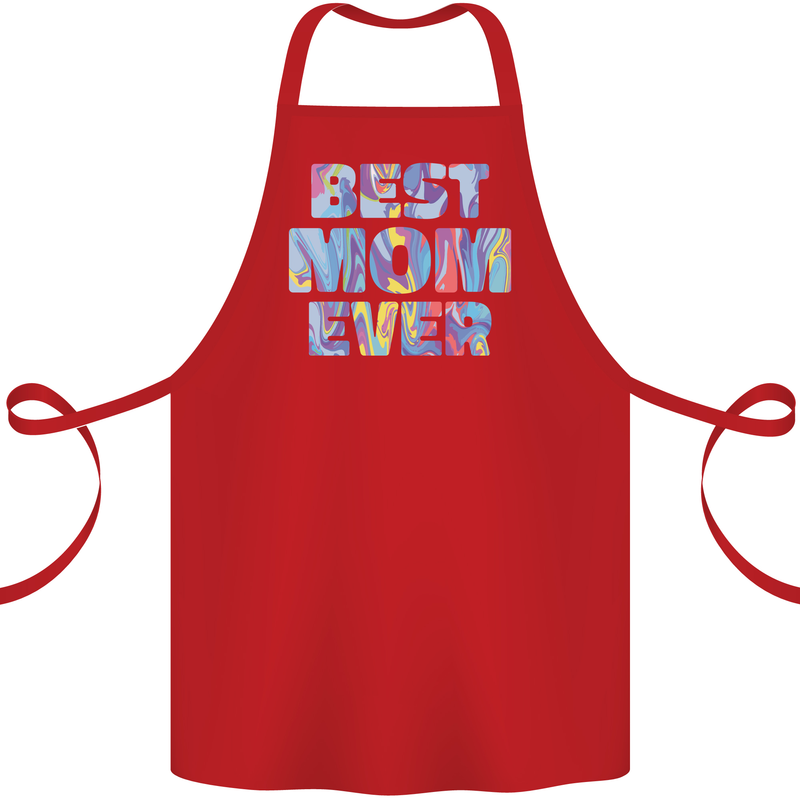 Best Mom Ever Tie Died Effect Mother's Day Cotton Apron 100% Organic Red