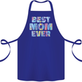 Best Mom Ever Tie Died Effect Mother's Day Cotton Apron 100% Organic Royal Blue