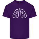 Bicycle Lungs Cyclist Funny Cycling Bike Mens Cotton T-Shirt Tee Top Purple